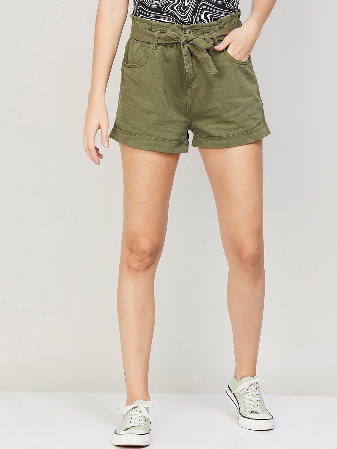 

Ginger by Lifestyle Women Mid-Rise Casual Shorts, Green