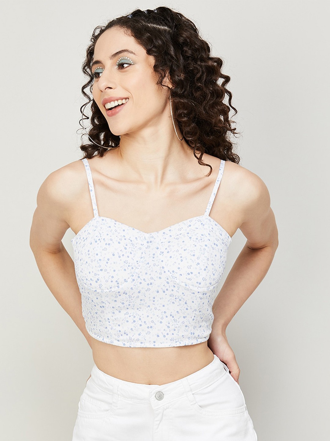 

Ginger by Lifestyle Floral Bralette Crop Top, White