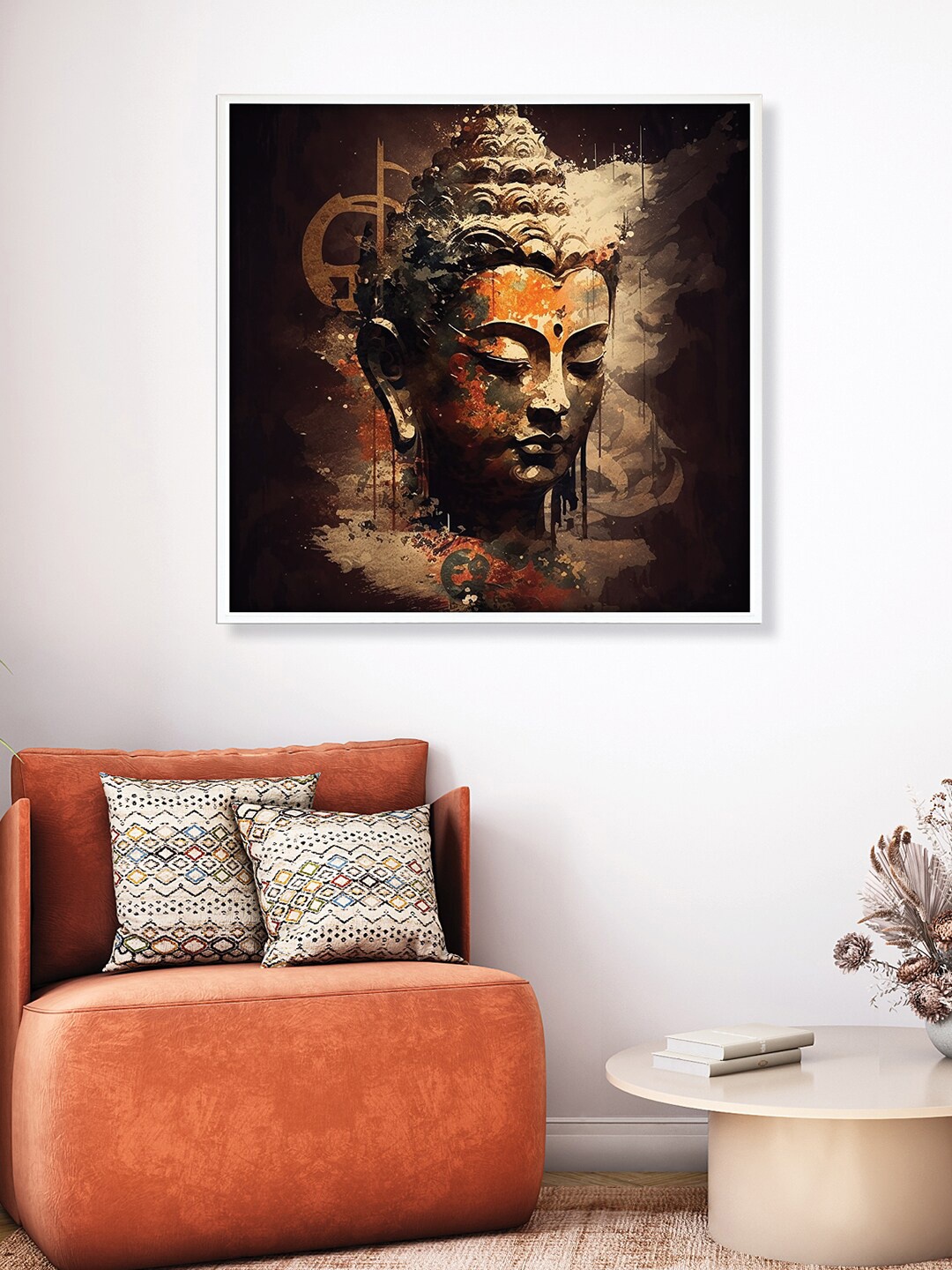 

RANDOM Gautam Buddha Ji Framed Wall Art, Brown