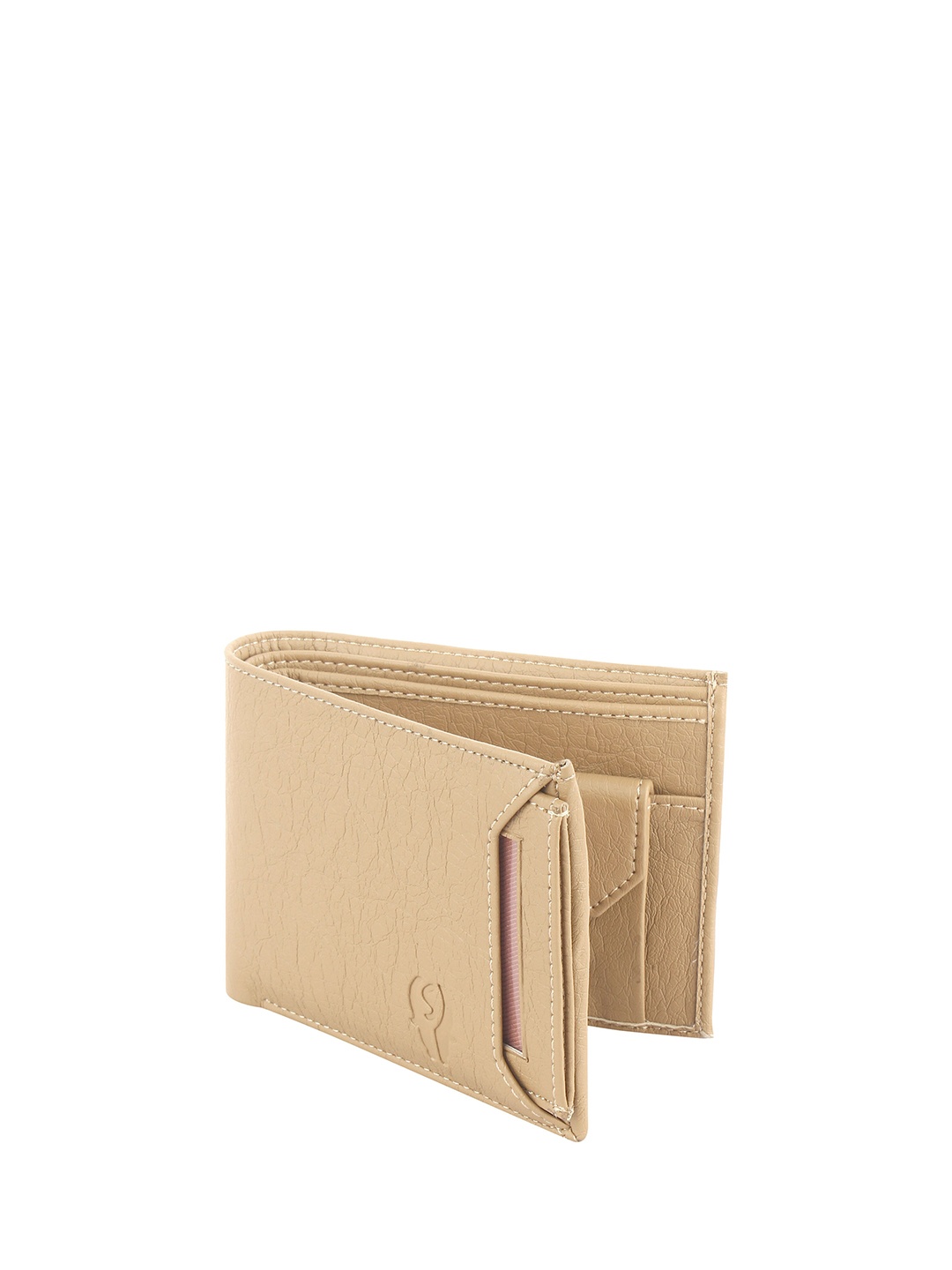 

SAMTROH Textured Two Fold Wallet, Beige