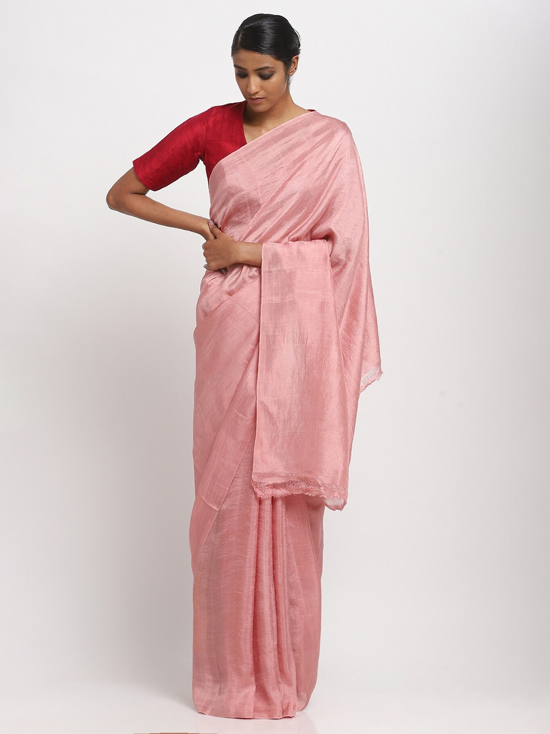 

VIA EAST Pure Silk Saree, Pink