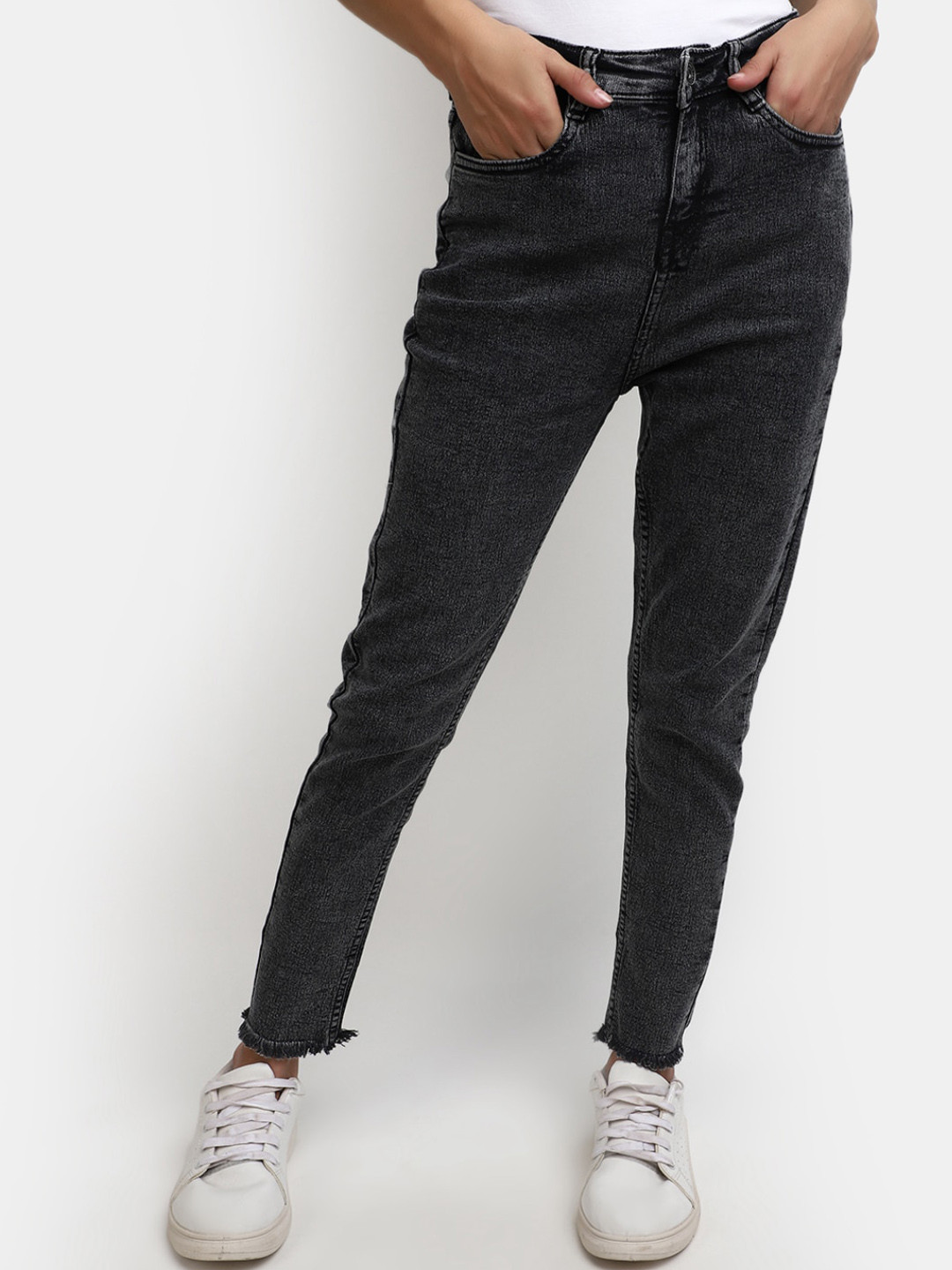 

V-Mart Women Mid-Rise Cotton Jeans, Black