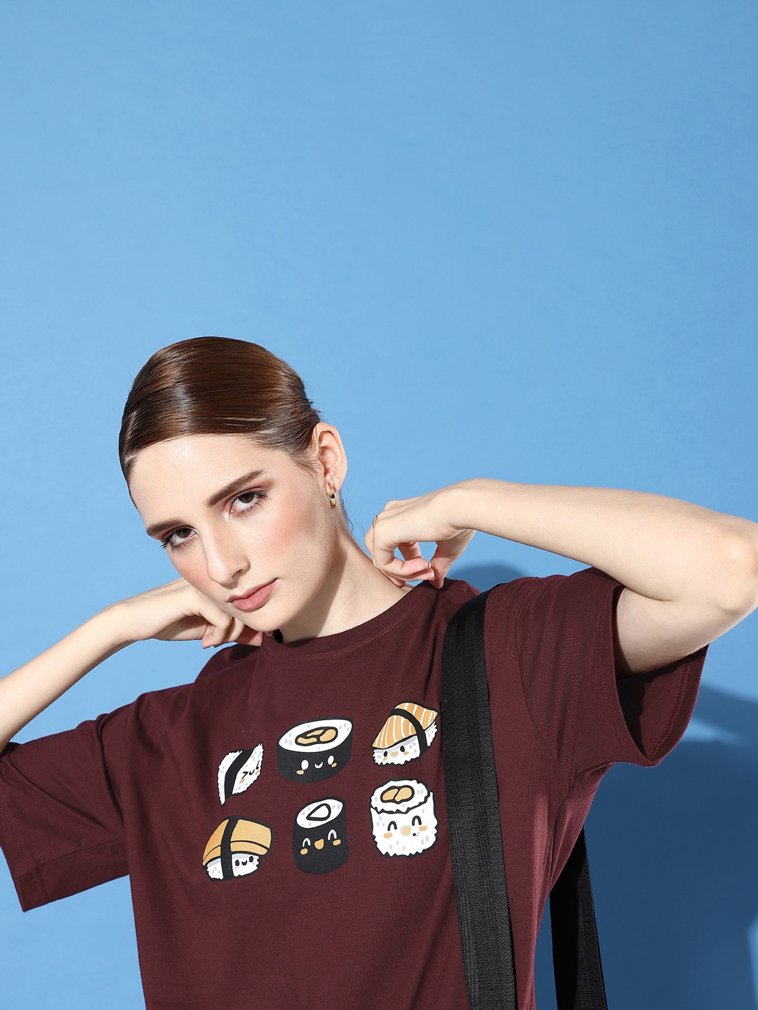 

DressBerry Graphic Printed Pure Cotton T-shirt, Maroon