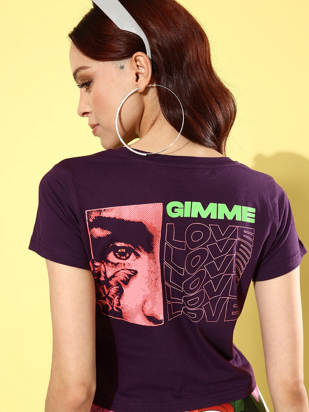 

DressBerry Printed Pure Cotton T-shirt, Purple