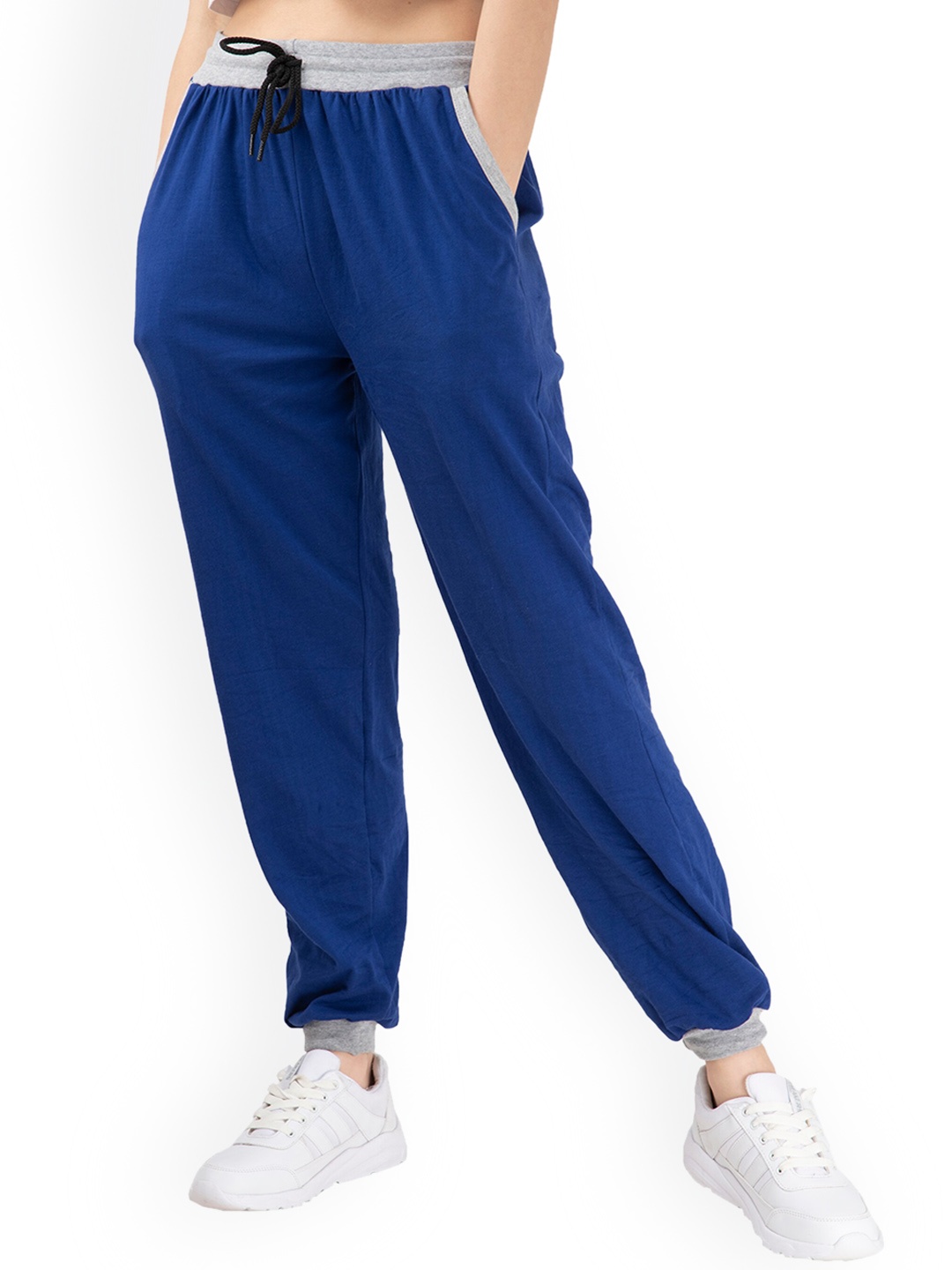 

IndiWeaves Women Pure Cotton Joggers, Blue