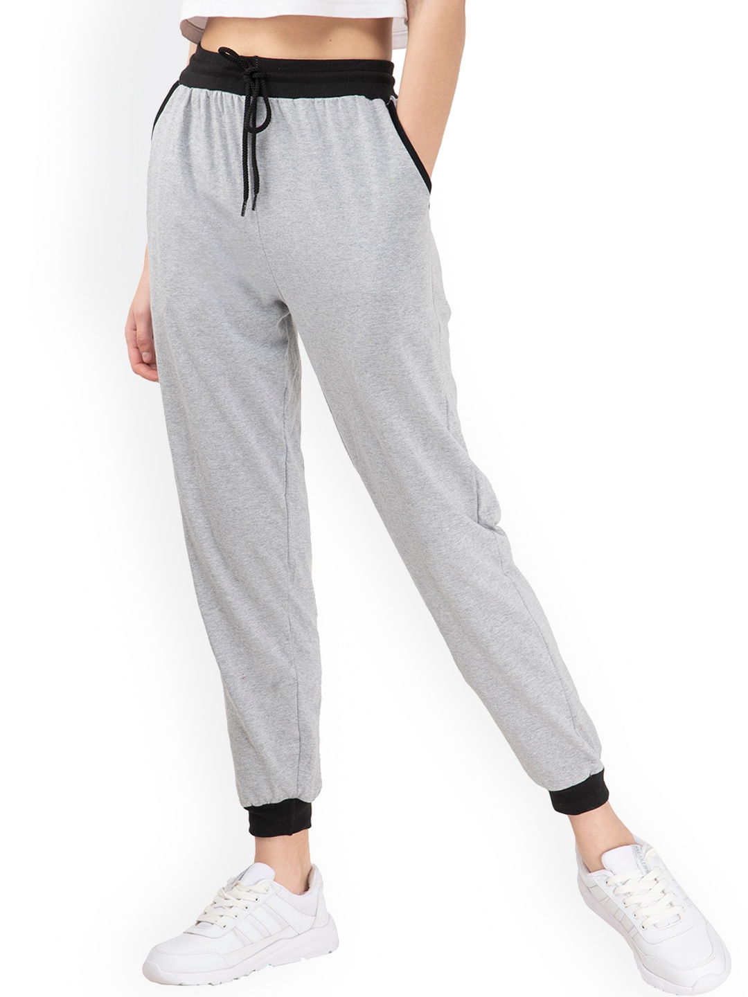 

IndiWeaves Women Pure Cotton Joggers, Grey