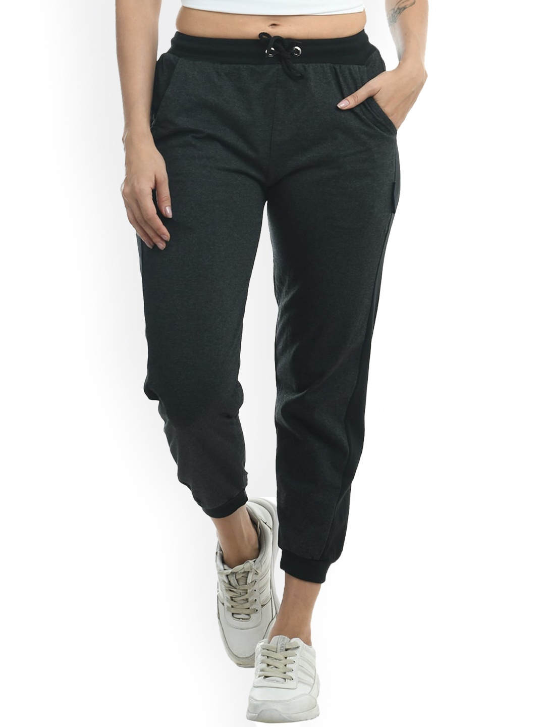 

IndiWeaves Women Pure Cotton Joggers, Grey