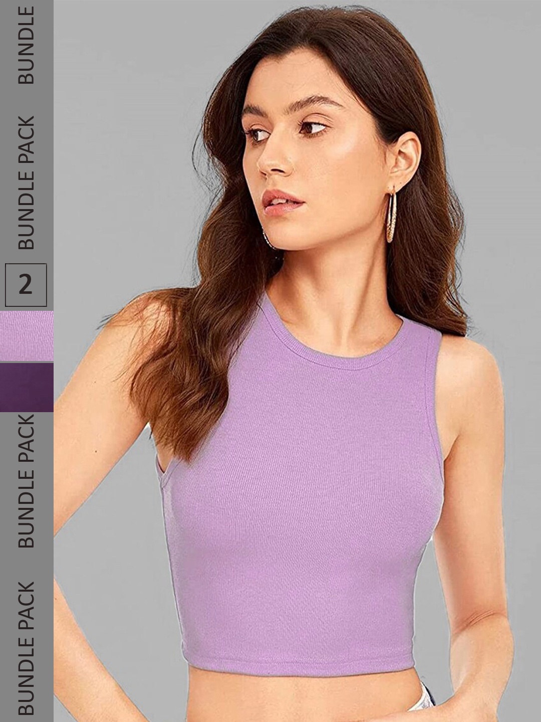 

Selvia Pack Of 2 Tank Crop Top, Lavender