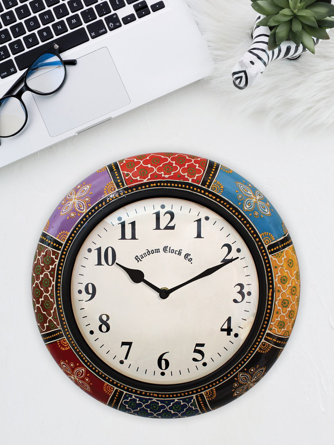

RANDOM Ethnic Print Analogue Vintage Wall Clock, Multi