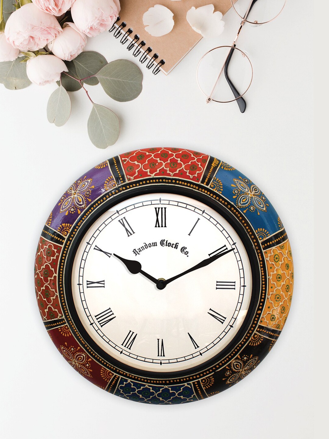 

RANDOM Printed Roman Dial Analogue Vintage Wall Clock, Multi