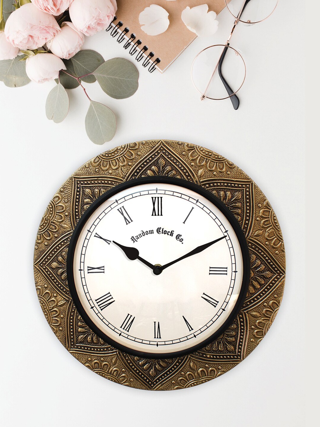 

RANDOM Brown & White Wooden Vintage Wall Clock