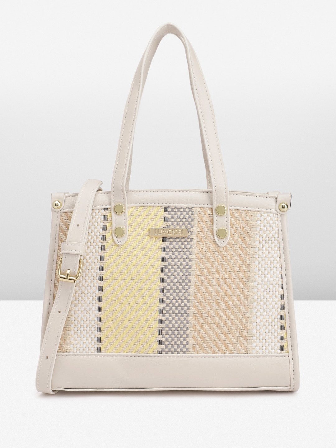 

Luvoksi Women Textured PU Structured Satchel, White