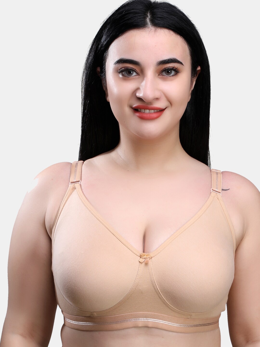 

SKDREAMS Non Padded Full Coverage All Day Comfort Seamless T-Shirt Bra, Nude