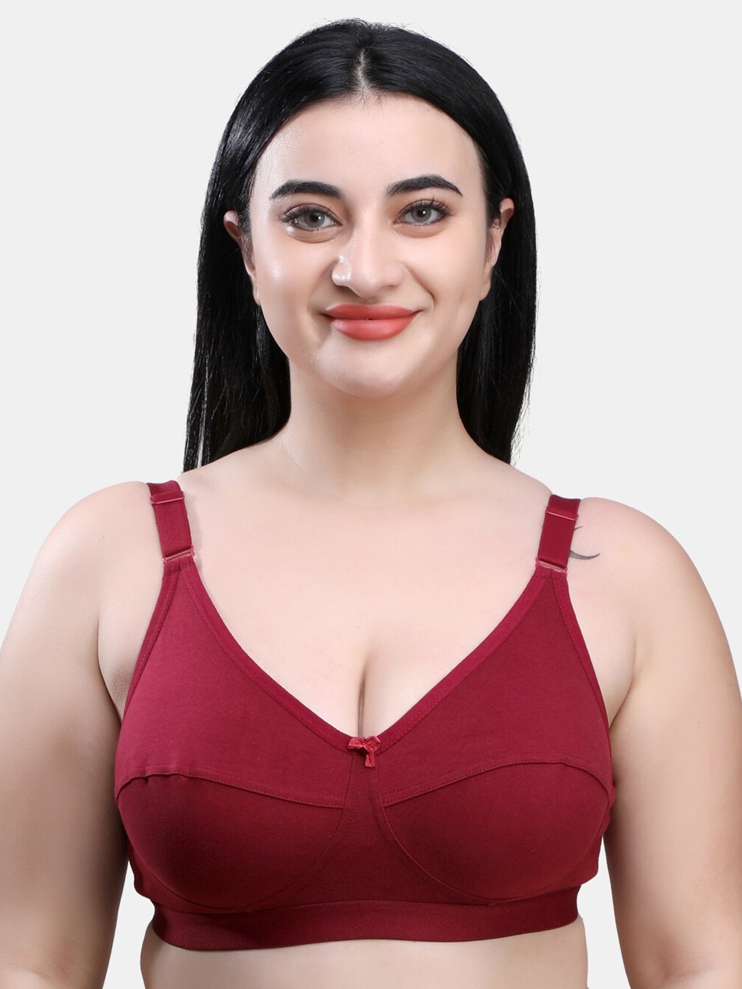 

SKDREAMS Non Padded Full Coverage All Day Comfort Everyday Bra, Maroon