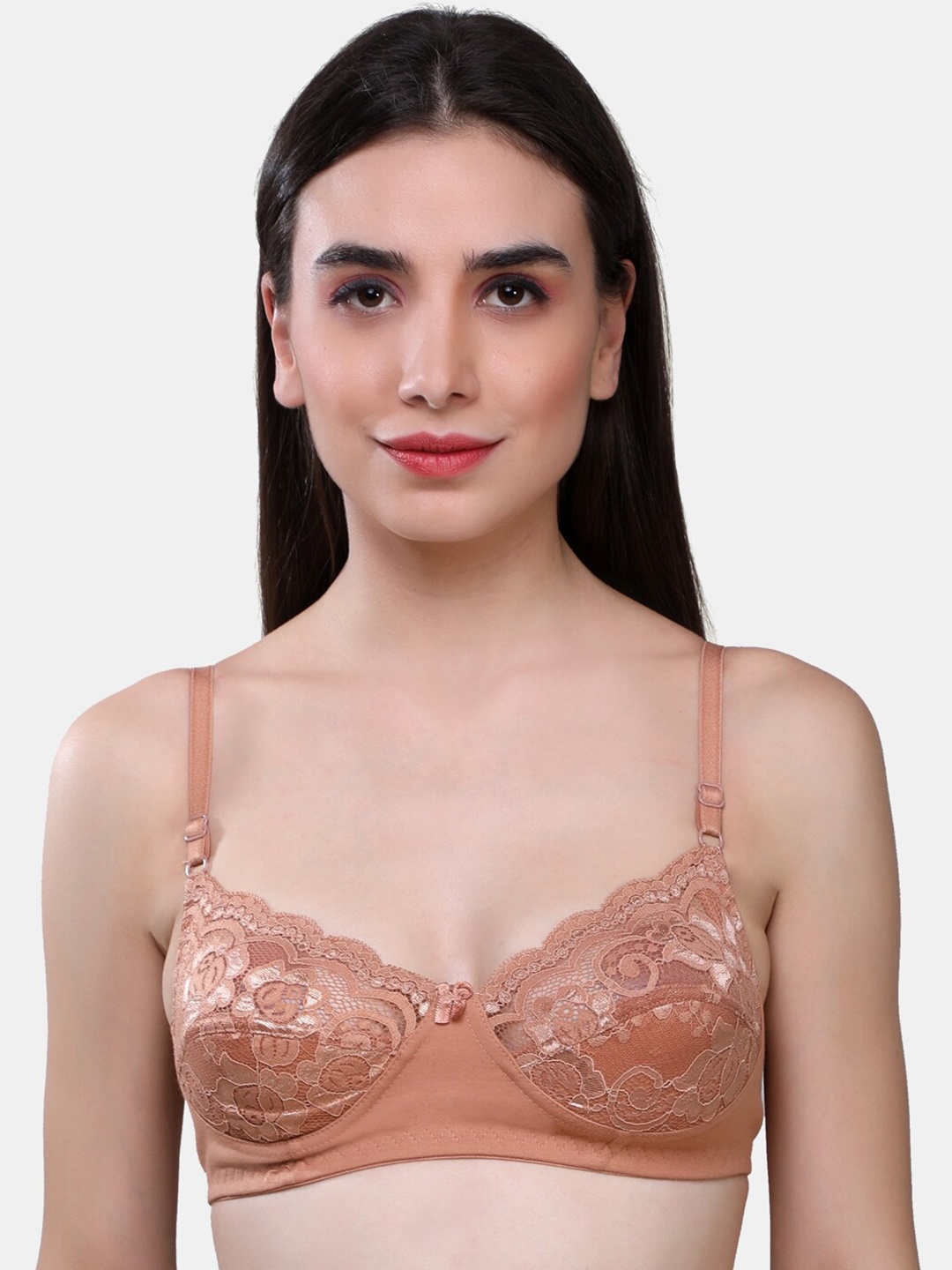 

SKDREAMS Non Padded Medium Coverage All Day Comfort Balconette Bra, Nude