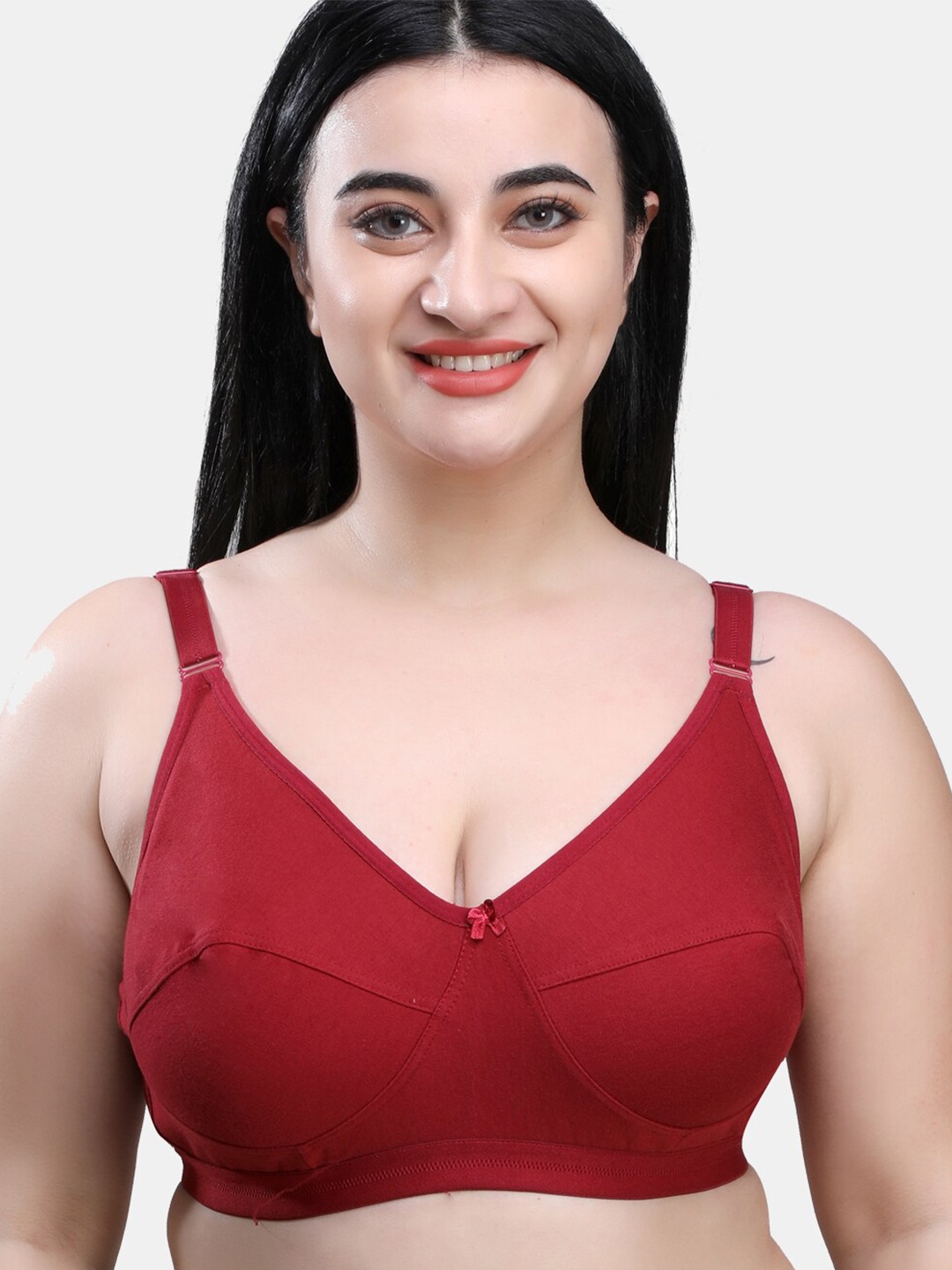 

SKDREAMS Non Padded Full Coverage All Day Comfort Everyday Bra, Maroon