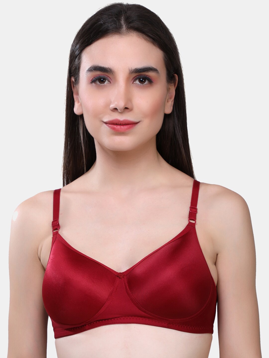 

SKDREAMS Heavily Padded Full Coverage All Day Comfort Seamless Everyday Bra, Maroon
