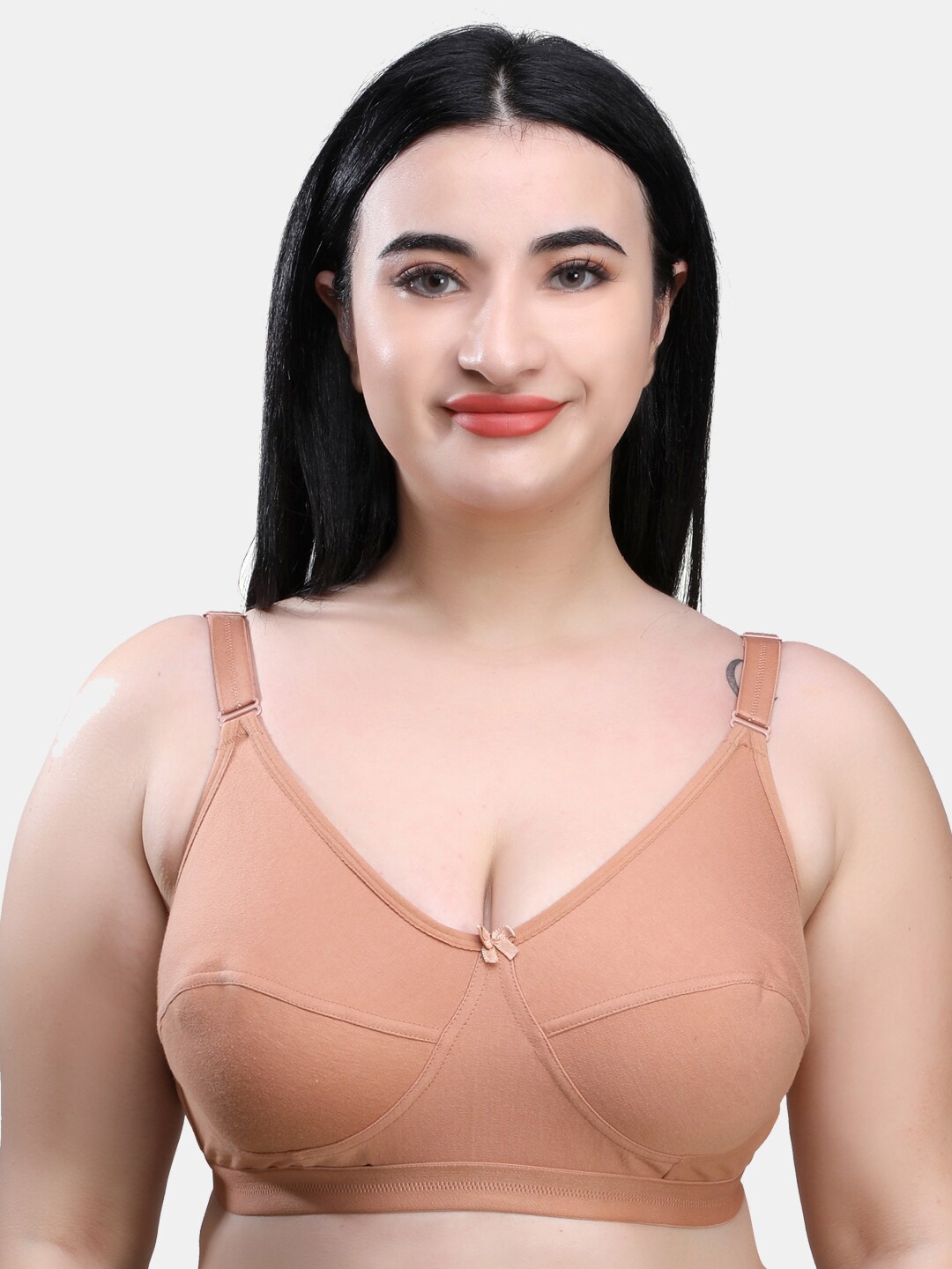 

SKDREAMS Full Coverage Non Padded Cotton Everyday Bra, Nude