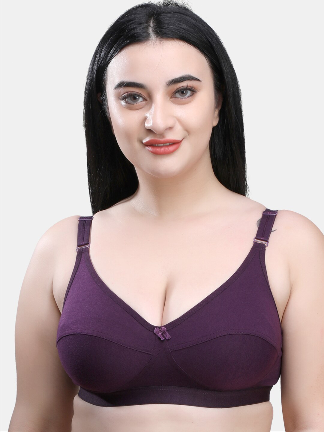 

SKDREAMS Full Coverage Non Padded Cotton Everyday Bra, Purple