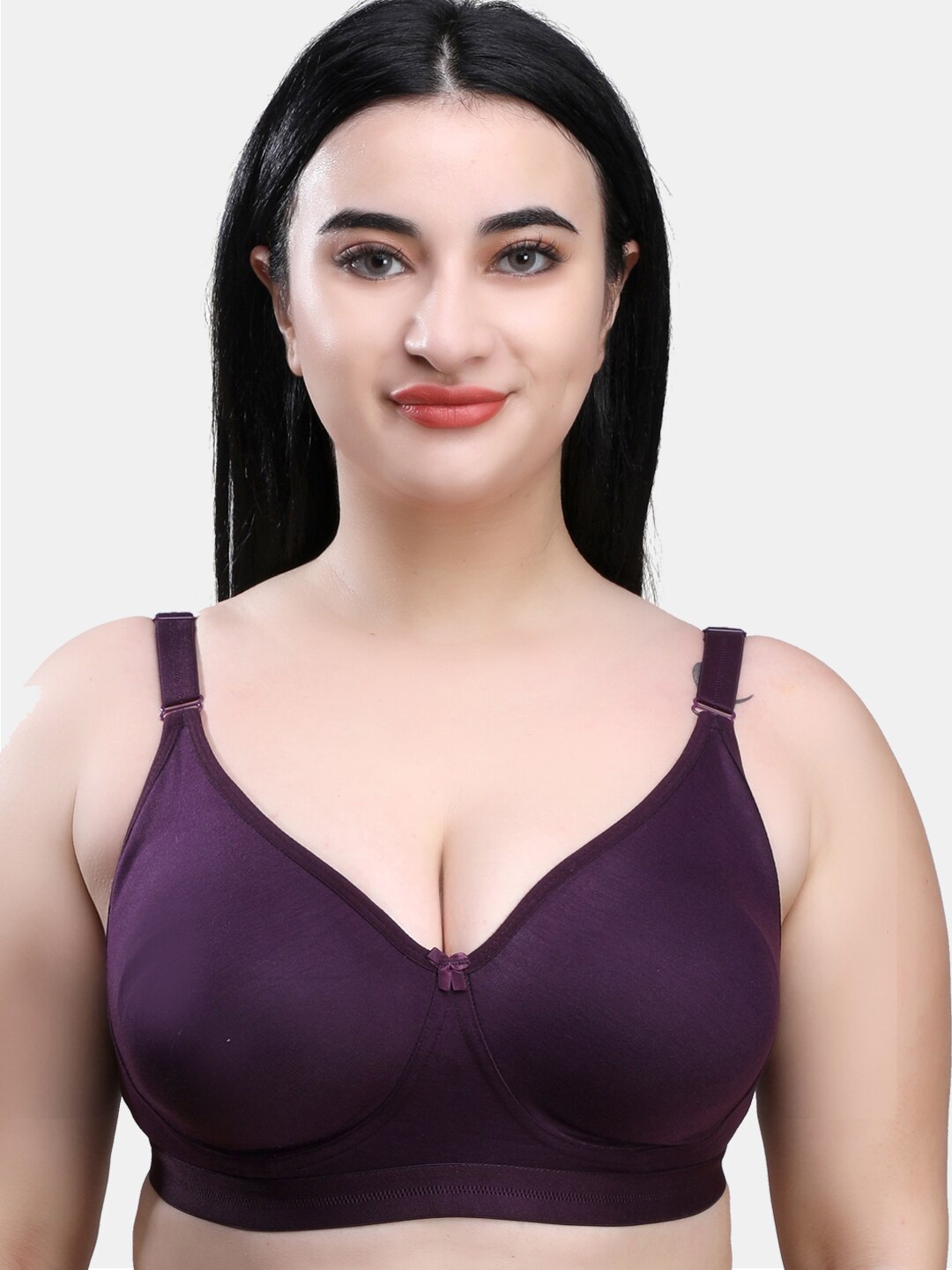 

SKDREAMS Full Coverage Non Padded Cotton Everyday Bra, Purple