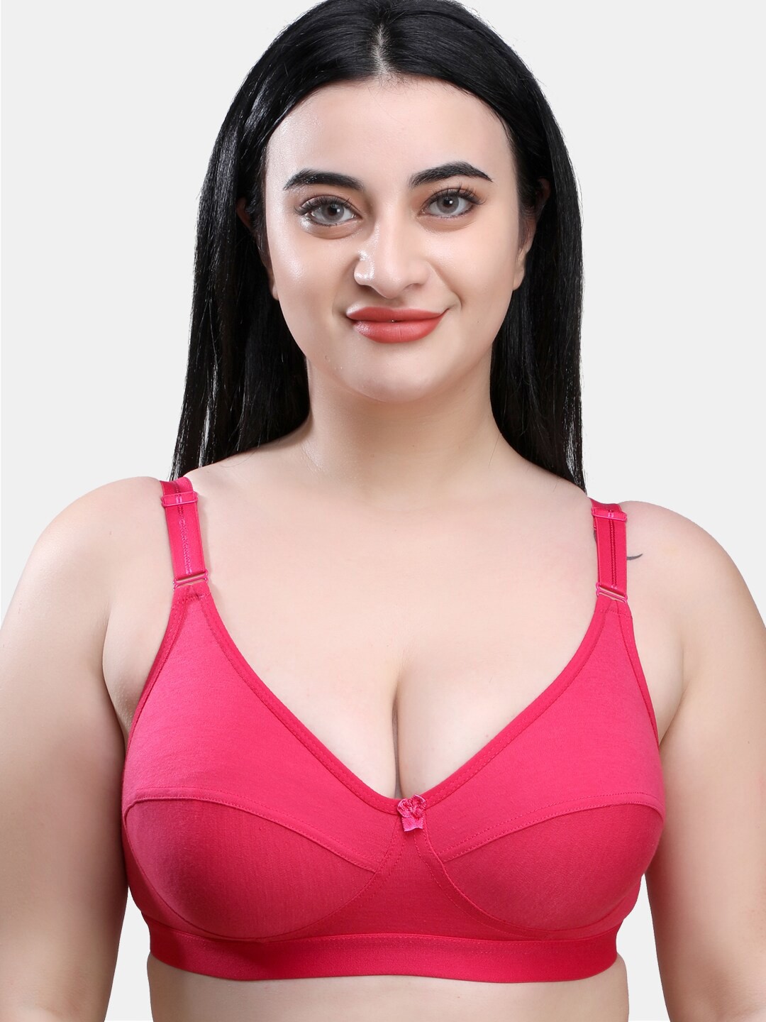 

SKDREAMS Full Coverage Non Padded Cotton Everyday Bra, Pink