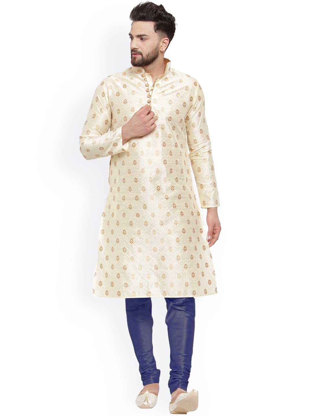 

Larwa Ethnic Motifs Woven Design Kurta With Churidar, Beige