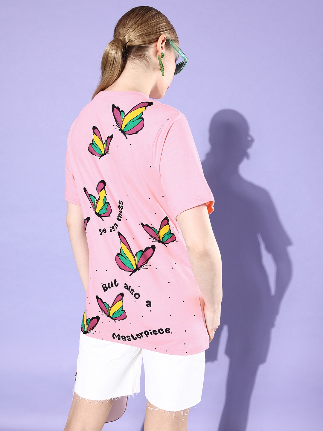 

DILLINGER Women Graphic Printed Loose T-shirt, Pink
