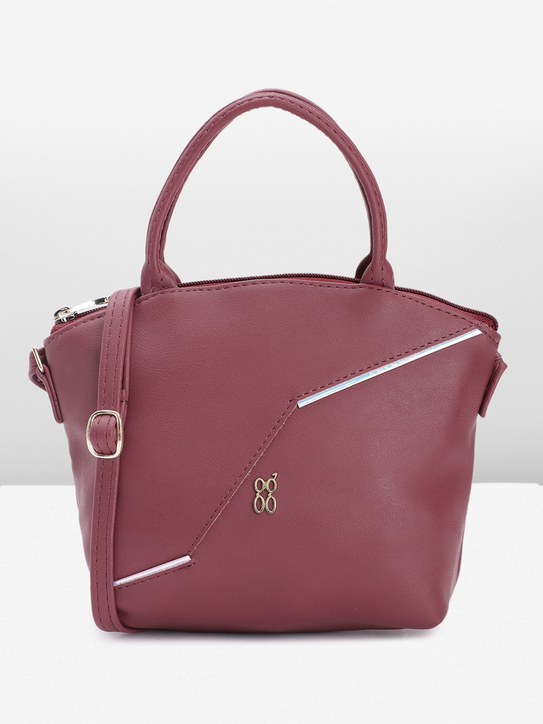 

Baggit Solid PU Small Structured Handheld Bag, Burgundy