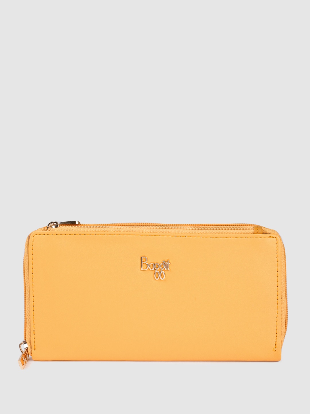 

Baggit Women Solid PU Zip Around Wallet, Yellow