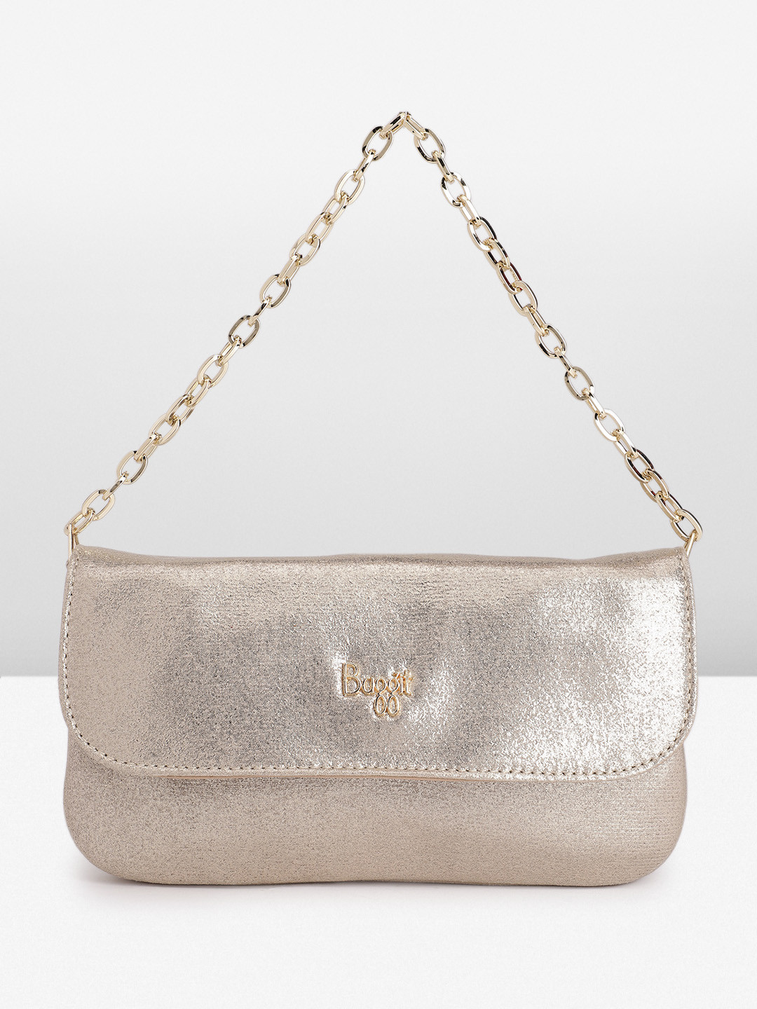 

Baggit Embellished Foldover Clutch, Gold