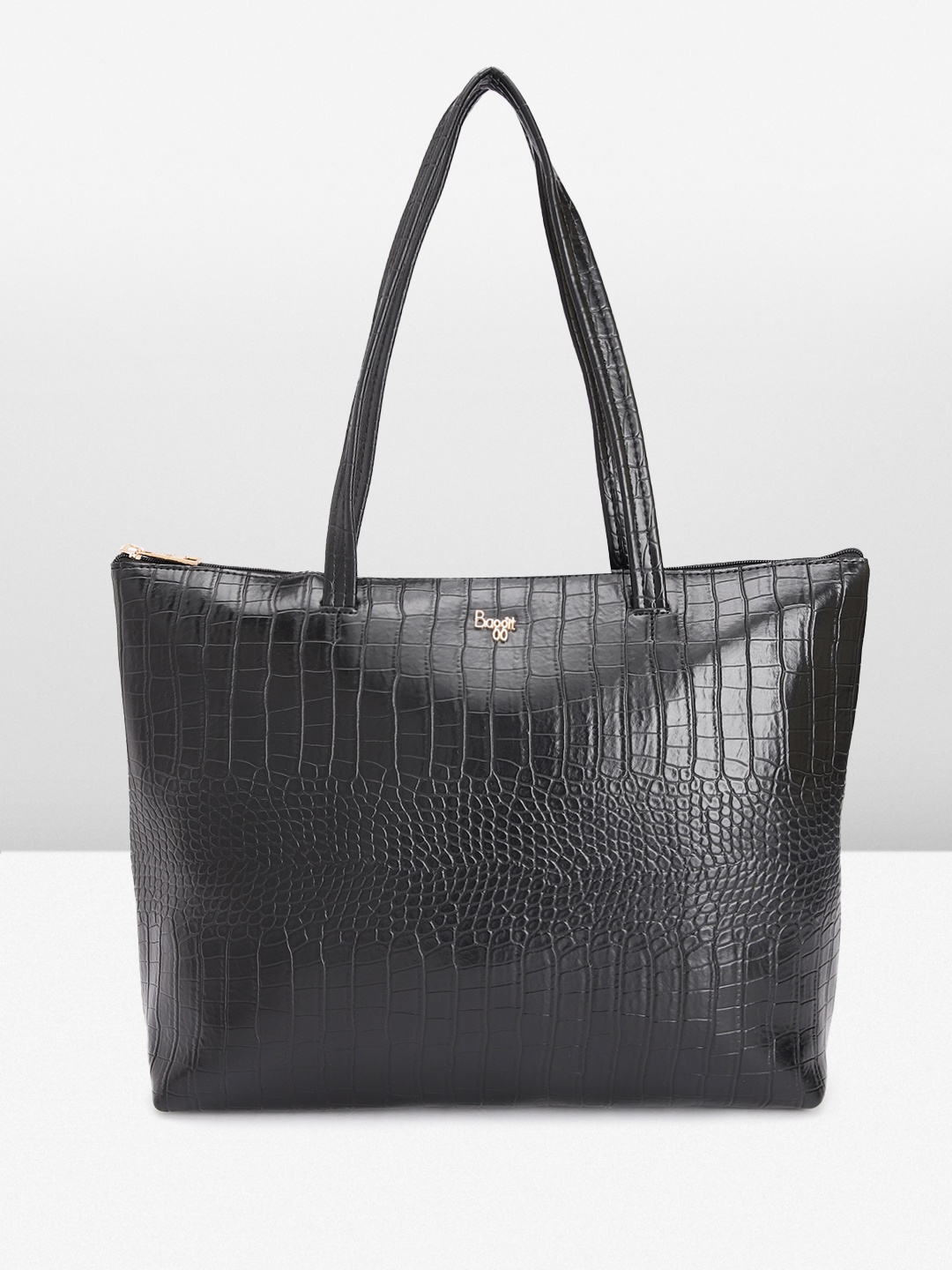 

Baggit Animal Textured Oversized Structured Shoulder Bag, Black