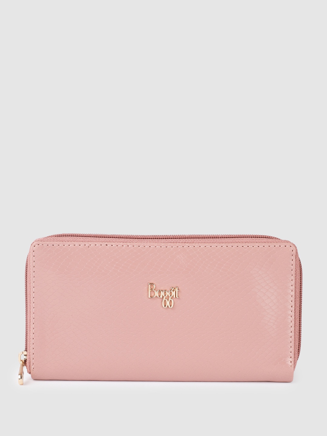 

Baggit Women Textured Zip Around Wallet, Pink