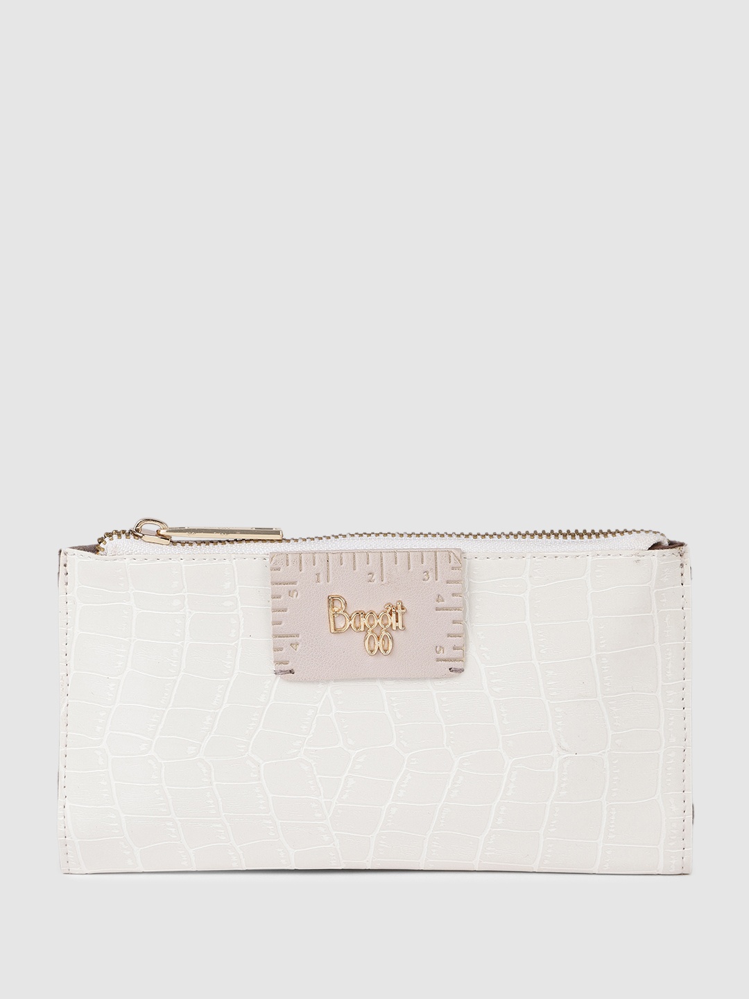 

Baggit Women Animal Textured Two Fold Wallet, White