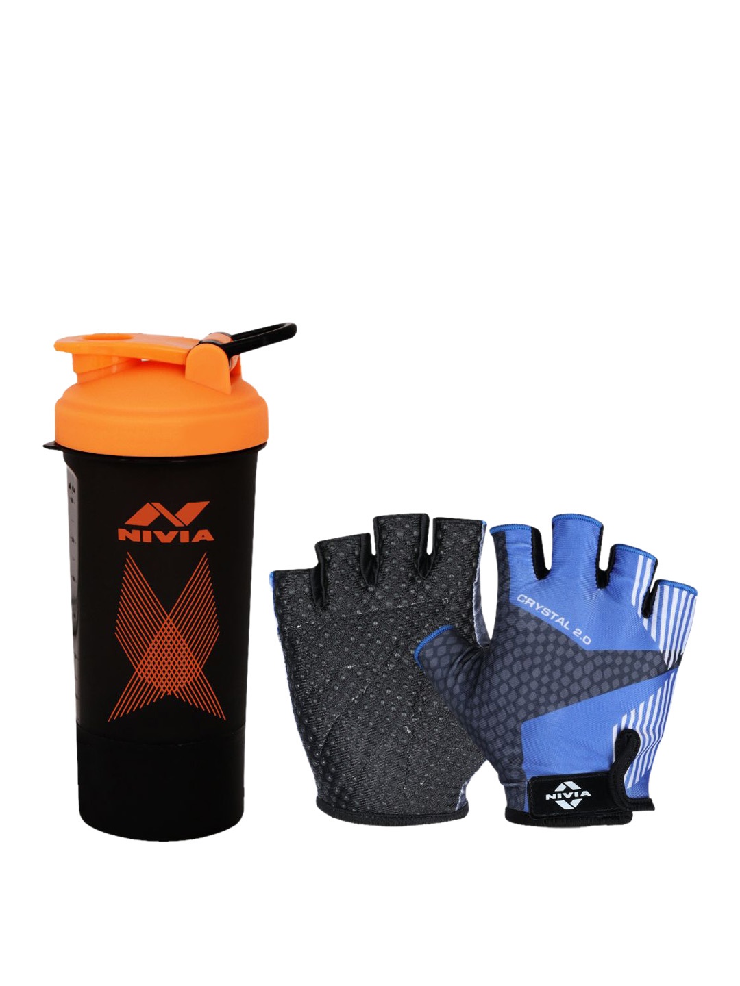 

NIVIA Color Blocked Leather Gym Gloves & Shaker, Purple