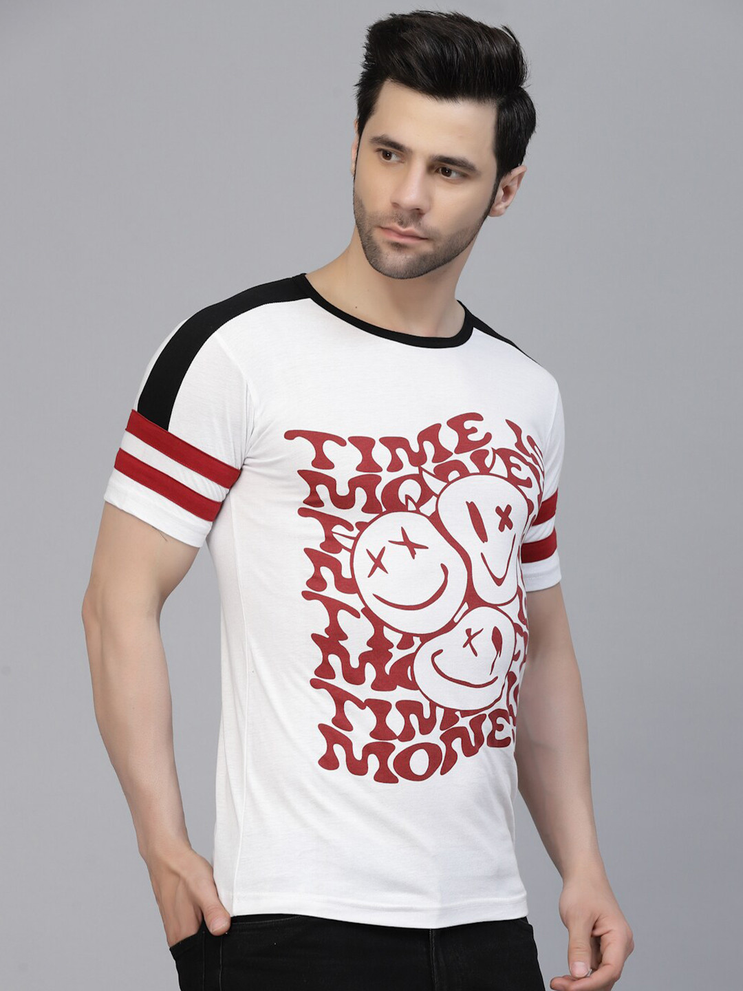 

Rigo Men Typographic Print Cotton Slim Fit T-Shirt, White