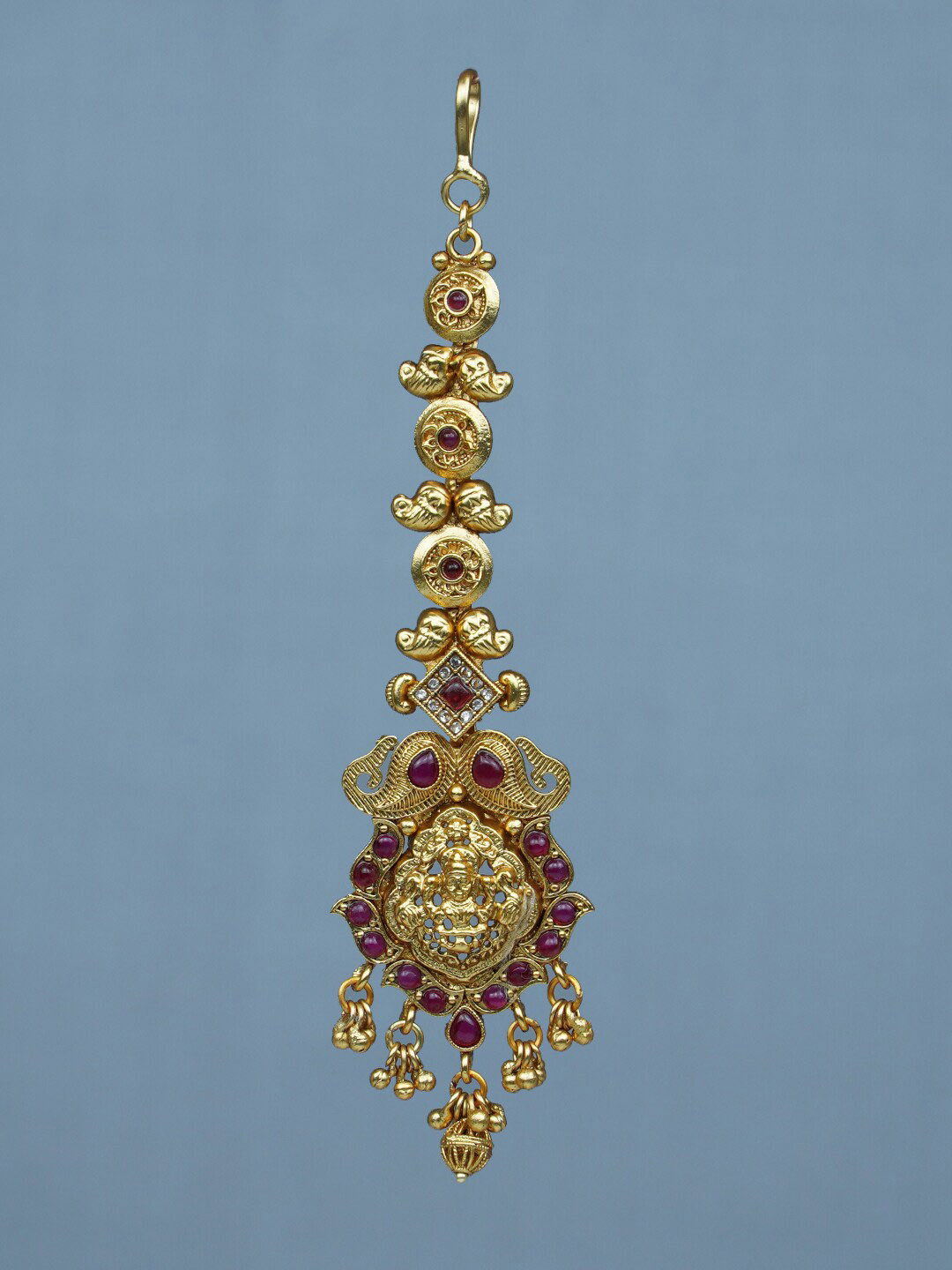 

Diksha collection Brass-Plated Stone-Studded Maang Tikka, Gold