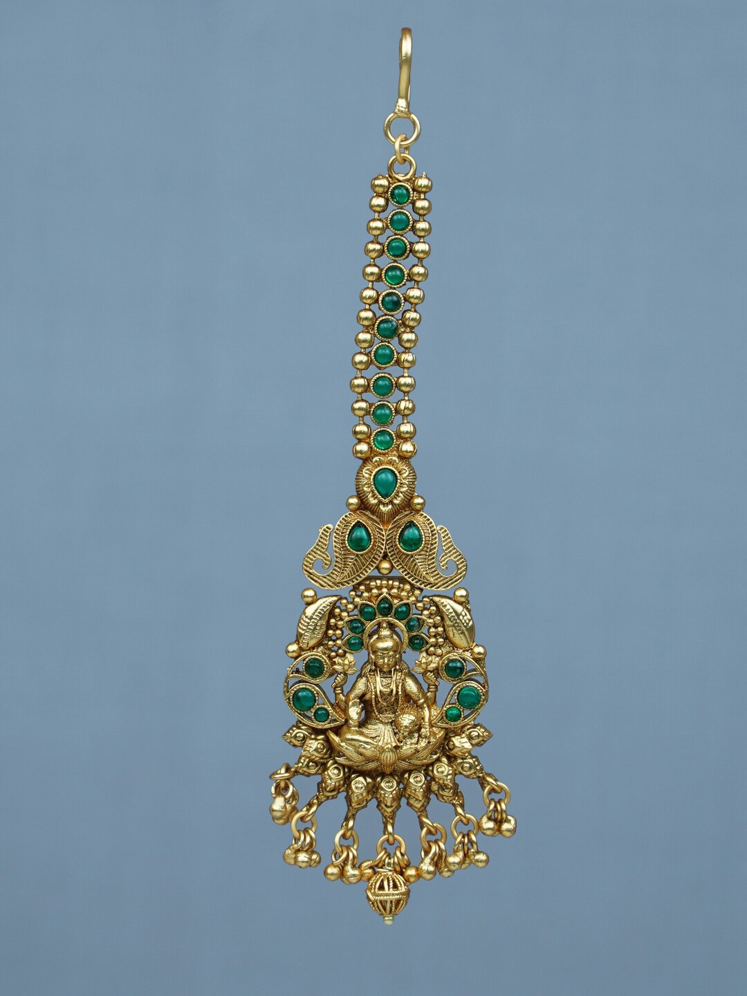 

Diksha collection Gold-Plated Studded Maang Tika