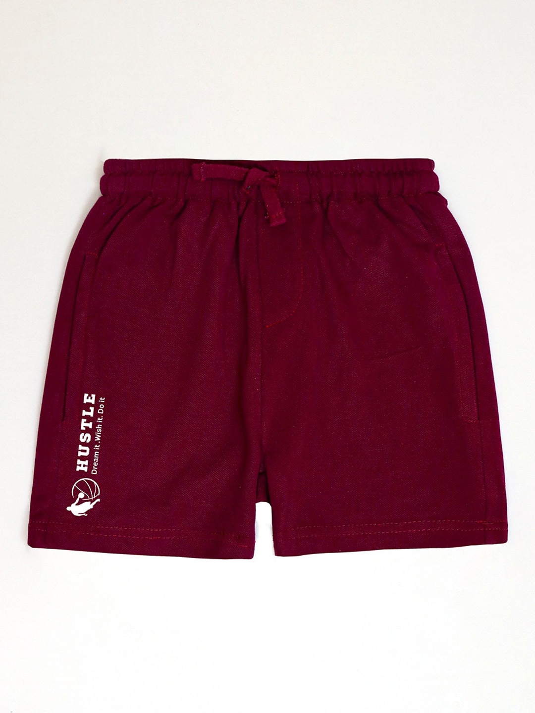 

Whistle & Hops Boys Mid-Rise Pure Cotton Shorts, Maroon