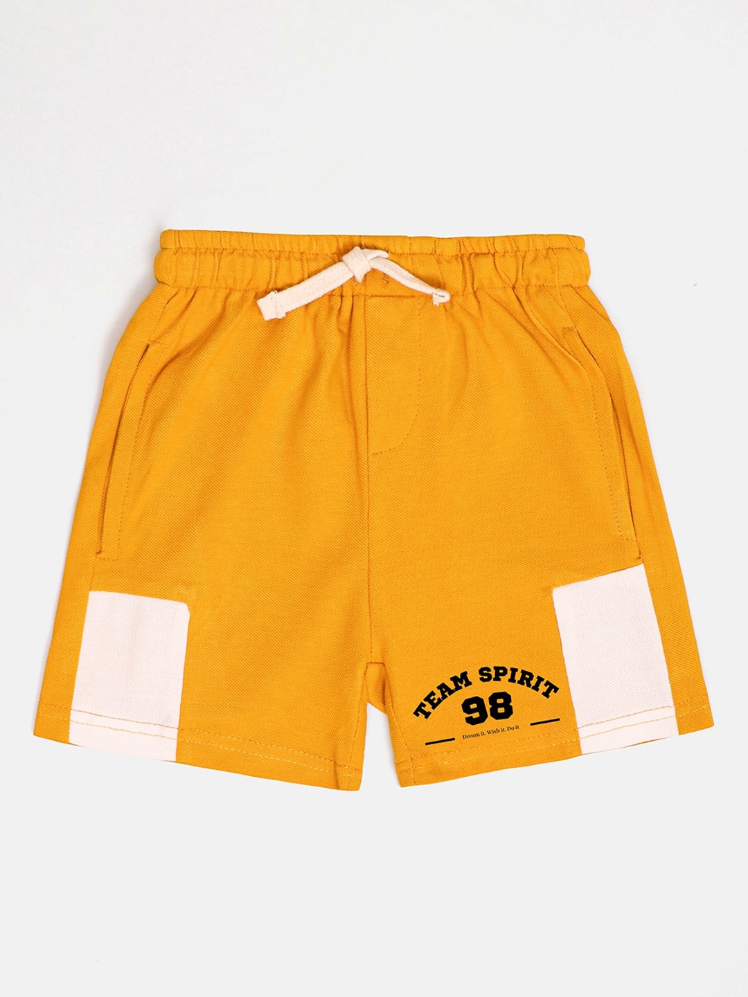 

Whistle & Hops Boys Mid-Rise Pure Cotton Shorts, Yellow