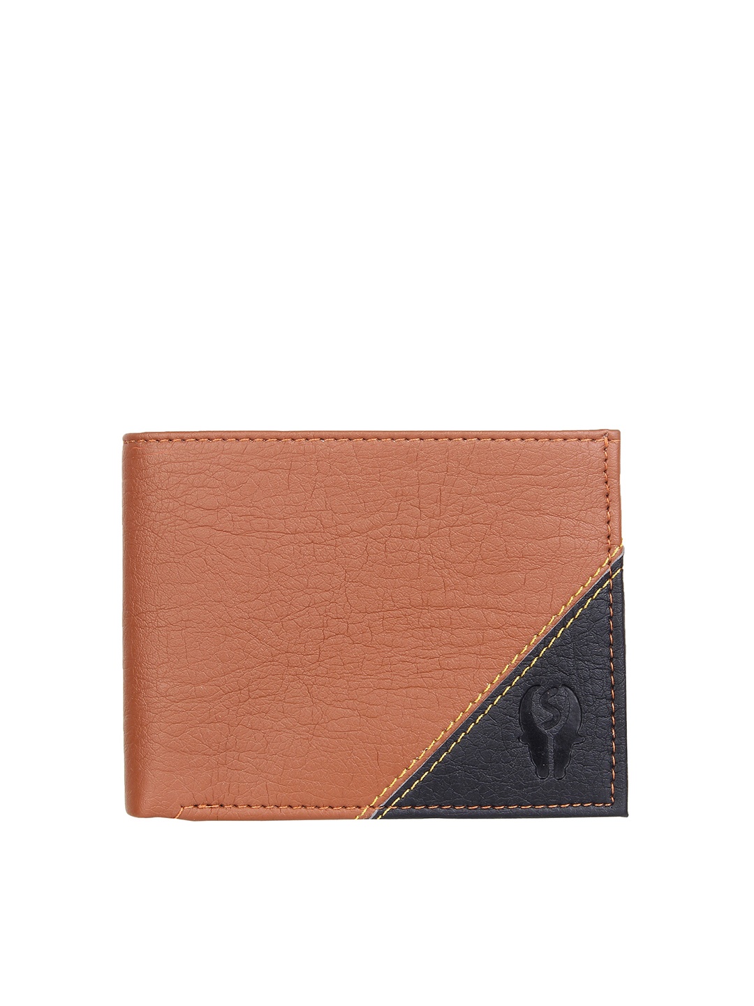 

SAMTROH Men PU Two Fold Wallet, Tan