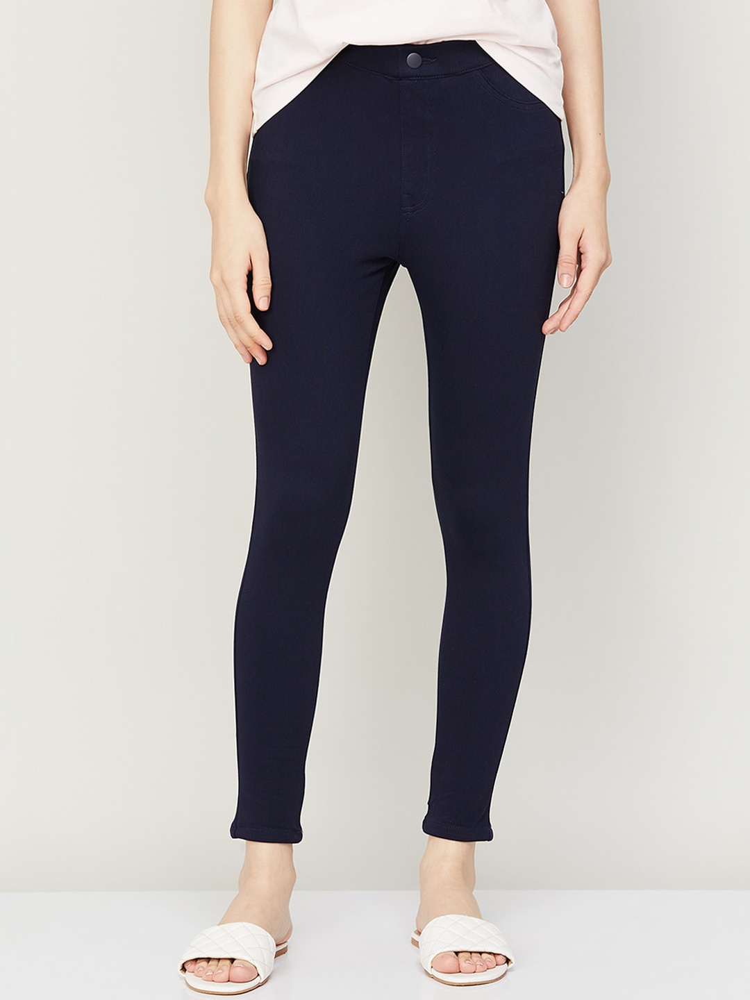 

Fame Forever by Lifestyle Women Mid-Rise Cotton Trousers, Blue
