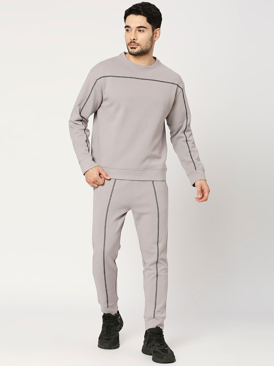 

Blamblack Men Long Sleeves T-Shirt & Joggers Co-Ords, Grey