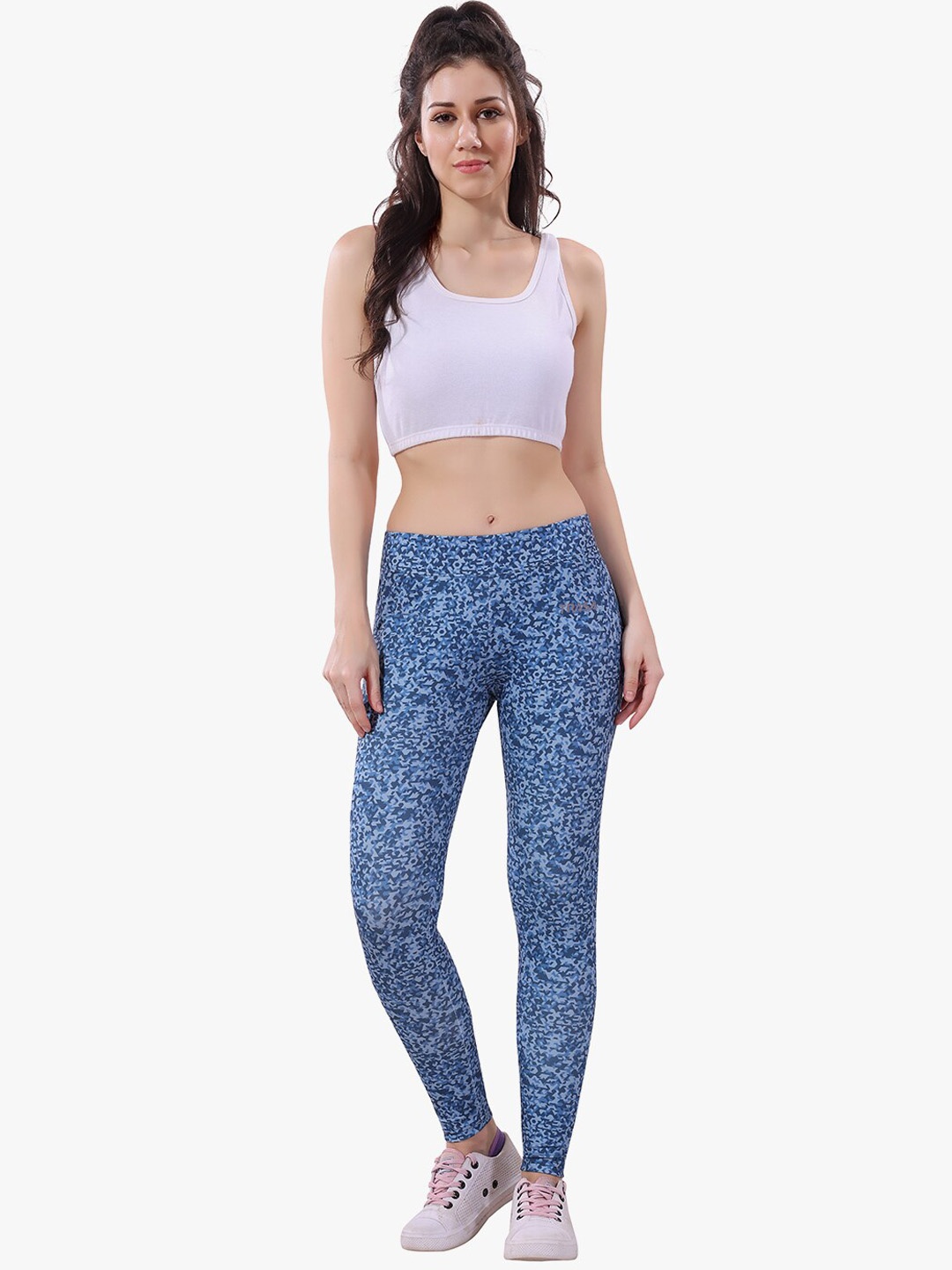 

TRASA Women High Rise Sports Tights, Blue