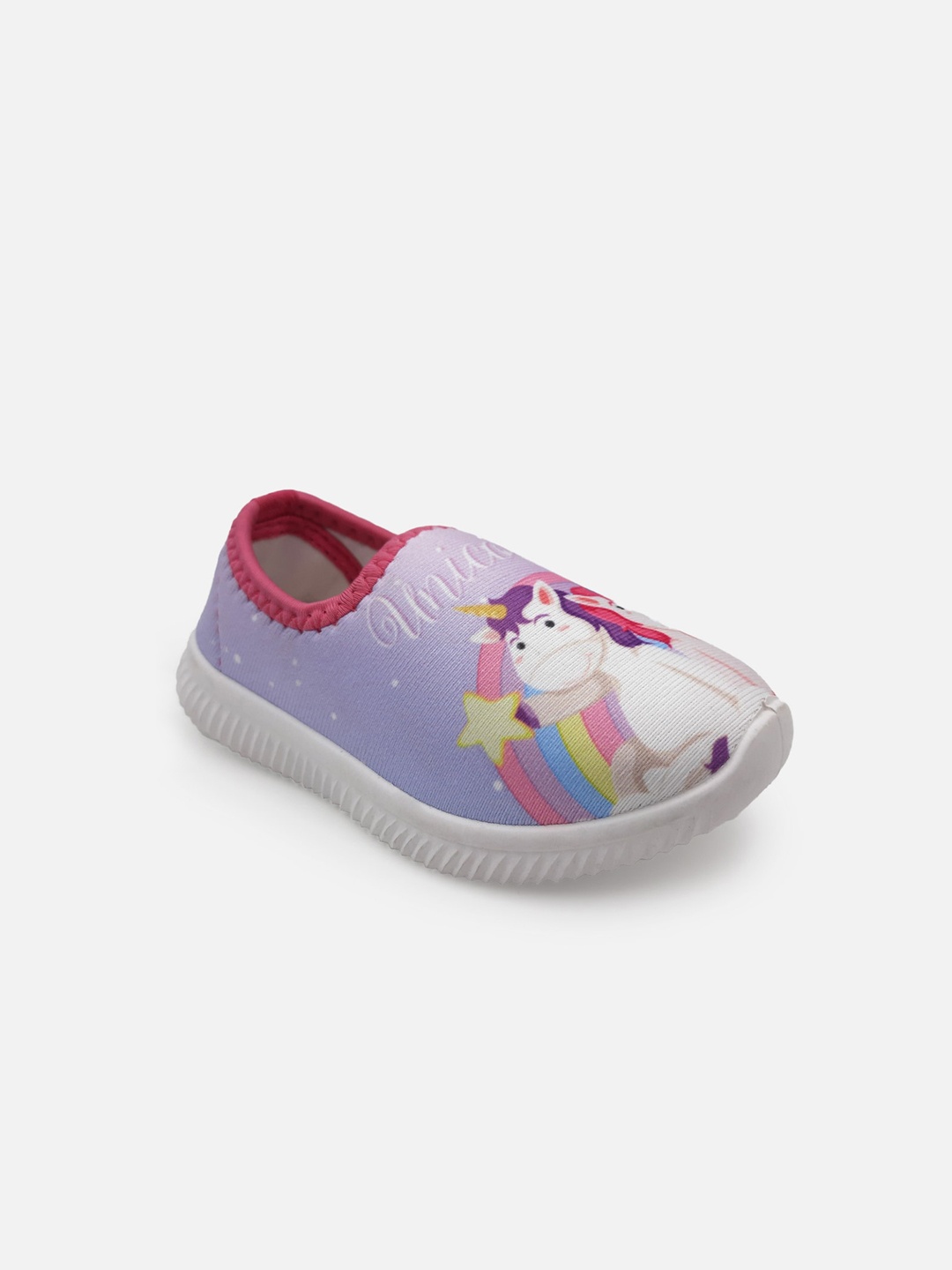 

Kids Ville Girls Printed Slip-On Sneakers, Purple