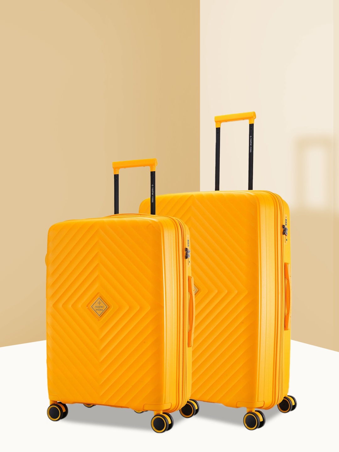 

Nasher Miles Set Of 2 Hard-Sided Trolley Suitcases, Yellow