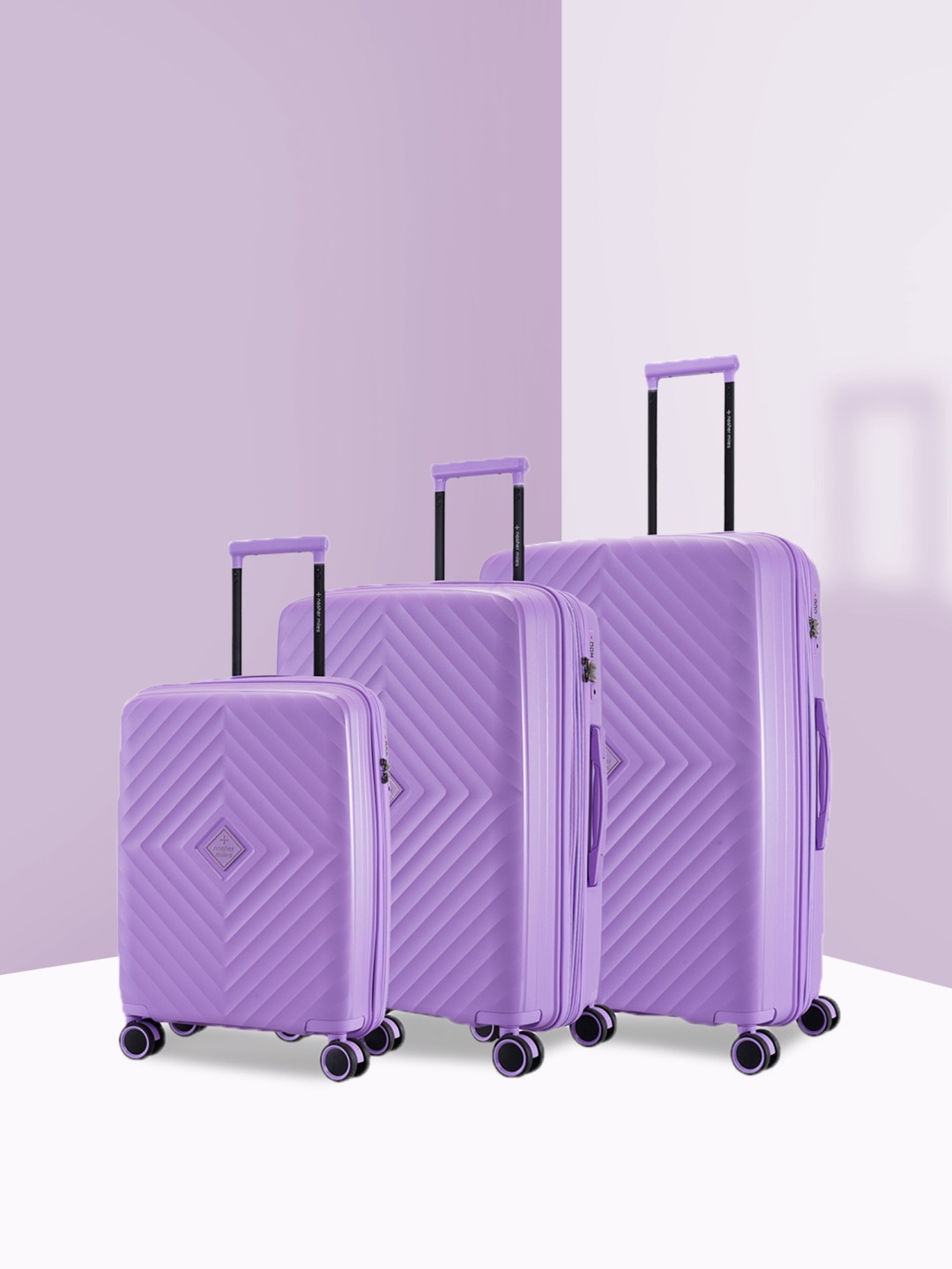 

Nasher Miles Antwerp Polypropylene Set of 3 S/M/L Purple Trolley Bags 55-65-75cm