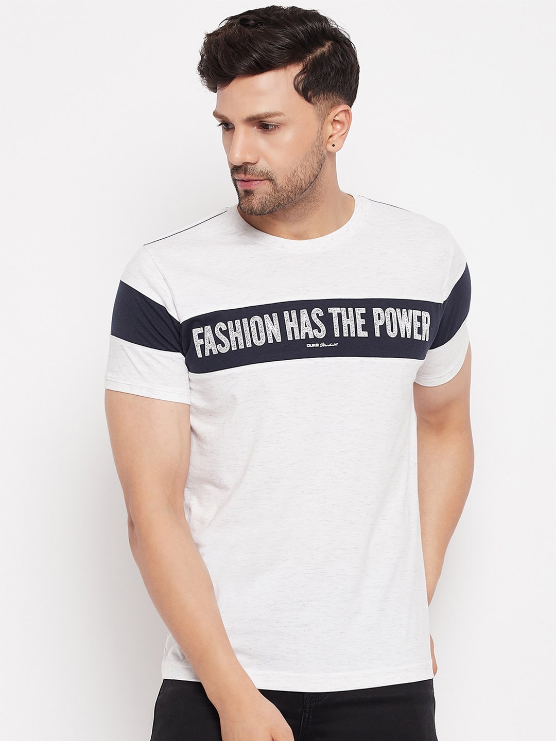 

Duke Typography Printed Cotton Slim Fit T-shirt, White