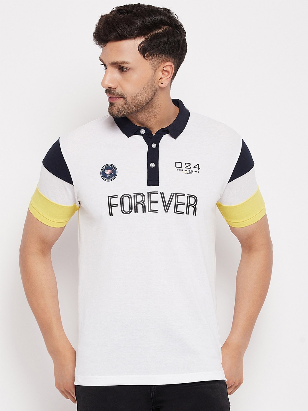 

Duke Typography Printed Cotton Slim Fit T-shirt, White