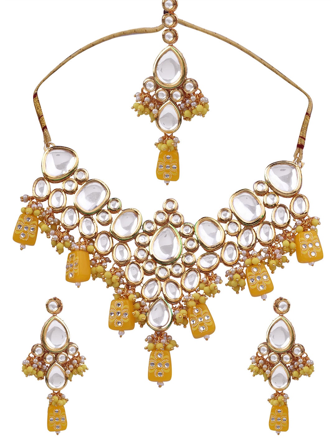 

AASHISH IMITATION Gold-Plated Kundan Polki Jewellery Set With Mangtika