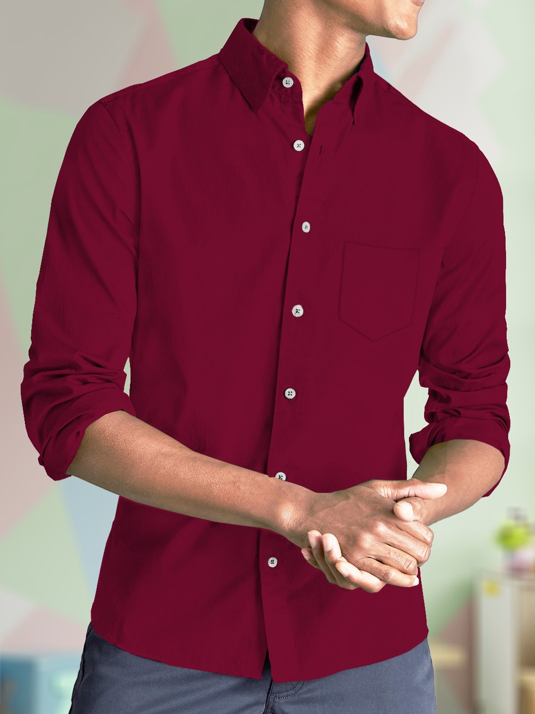 

TRIPR Men Opaque Regular Cotton Casual Shirt, Maroon